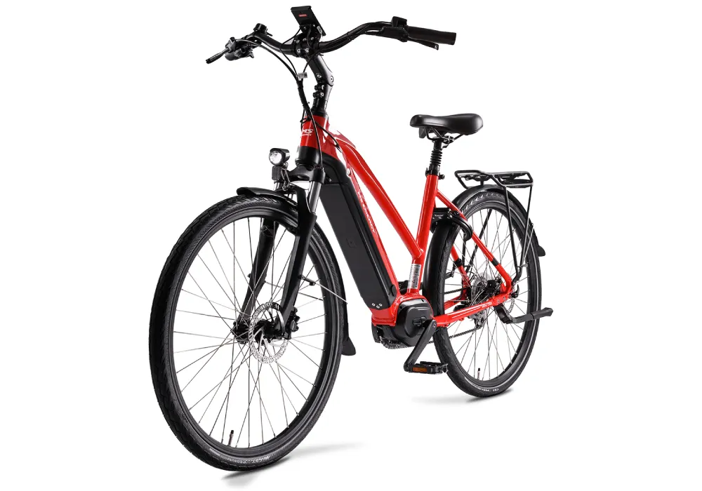 Električni bicikl MS Energy eBike c500 S gradski do 160 km 28 incha kotači 17 incha okvir svjetla disk kočnice - crveni
