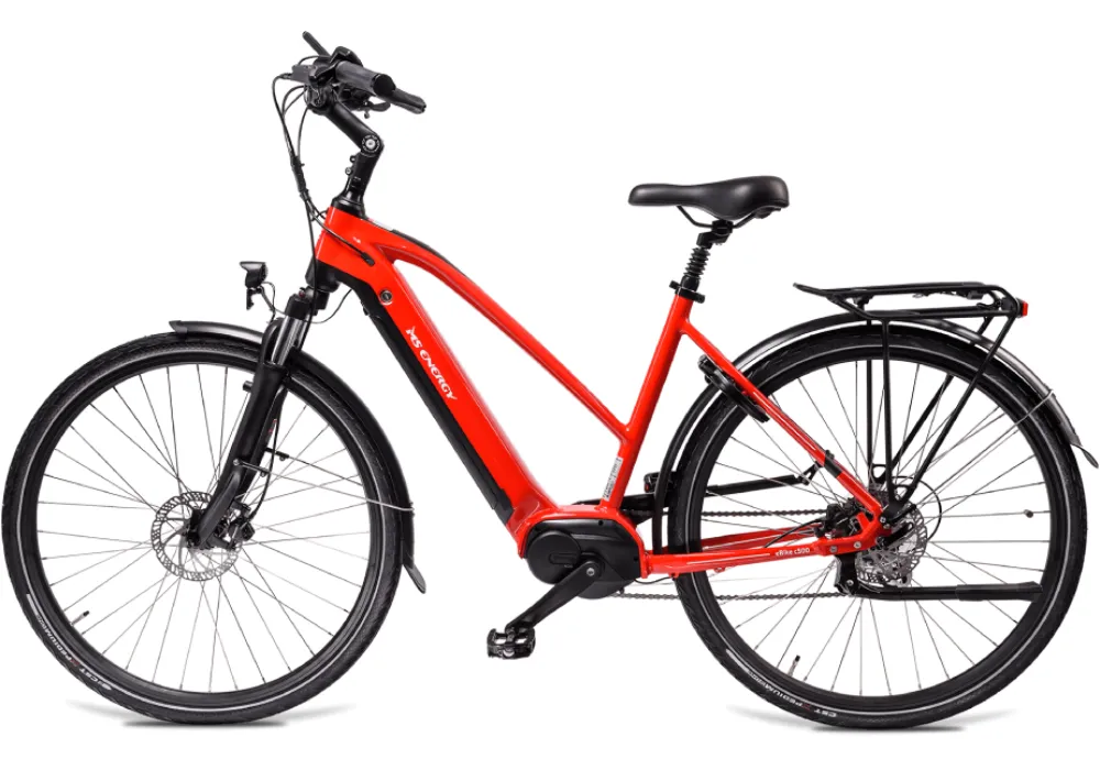 Električni bicikl MS Energy eBike c500 S gradski do 160 km 28 incha kotači 17 incha okvir svjetla disk kočnice - crveni