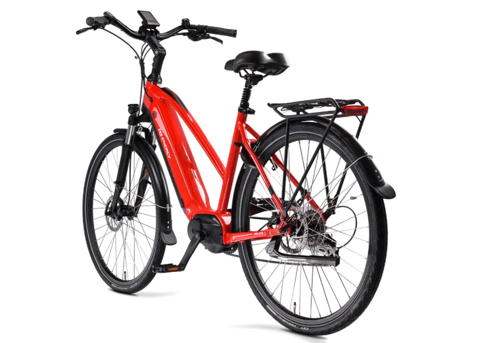 Električni bicikl MS Energy eBike c500 M gradski do 160 km 28 incha kotači 19 incha okvir svjetla disk kočnice - crveni
