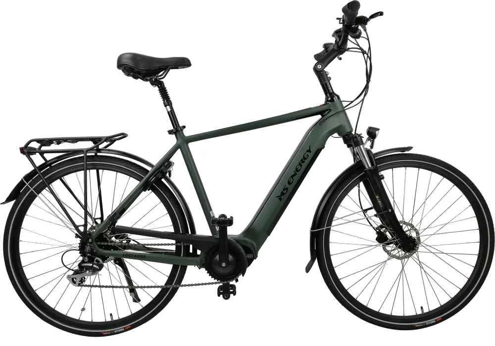 Električni bicikl MS Energy eBike c501 L gradski do 160 km 28 incha kotači 21 incha okvir svjetla disk kočnice - tamno zeleni