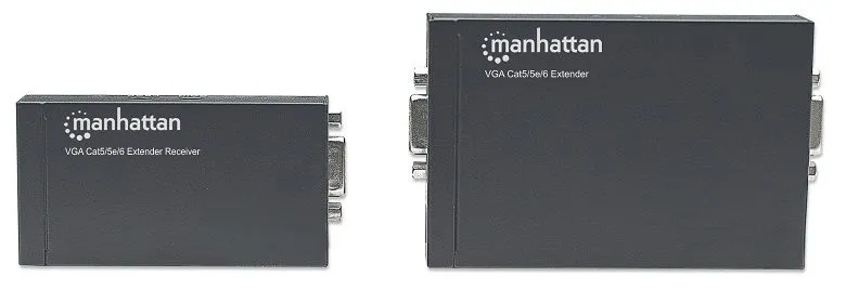 VGA extender set Manhattan preko mrežnog Cat5/5e/6 kabela 1080p do 100m AC-napajanje 177344