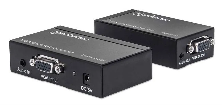 VGA extender set Manhattan preko mrežnog Cat5/5e/6 kabela 1080p do 100m AC-napajanje 177344
