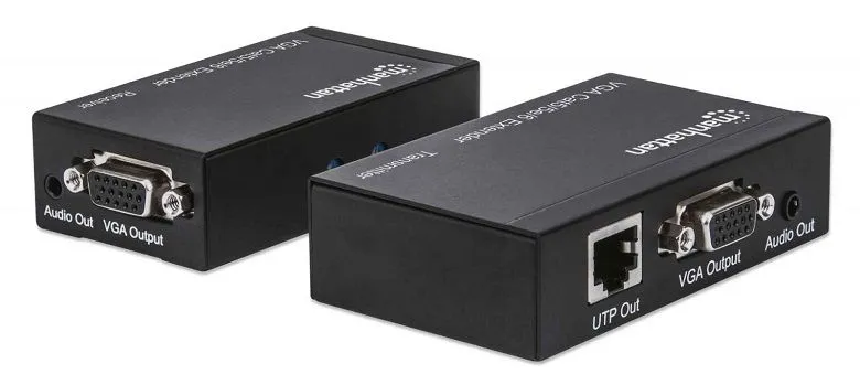 VGA extender set Manhattan preko mrežnog Cat5/5e/6 kabela 1080p do 100m AC-napajanje 177344