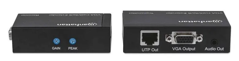 VGA extender set Manhattan preko mrežnog Cat5/5e/6 kabela 1080p do 100m AC-napajanje 177344