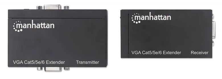 VGA extender set Manhattan preko mrežnog Cat5/5e/6 kabela 1080p do 100m AC-napajanje 177344