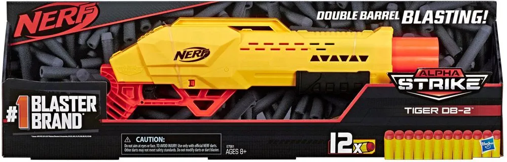 Nerf Alpha Strike Tiger DB-2 12 Dardos E7562 - Hasbro em Promoção